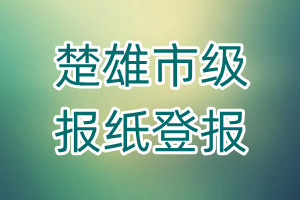 楚雄市級報紙登報