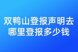 雙鴨山登報(bào)聲明去哪里登報(bào)多少錢(qián)